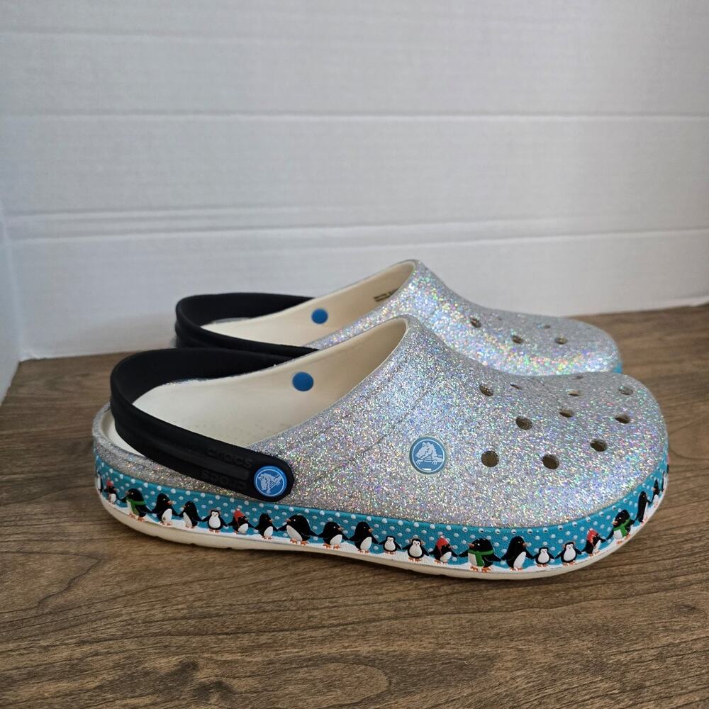 Crocs Glitter Penguin Clogs Women's Size 11W/ 9M